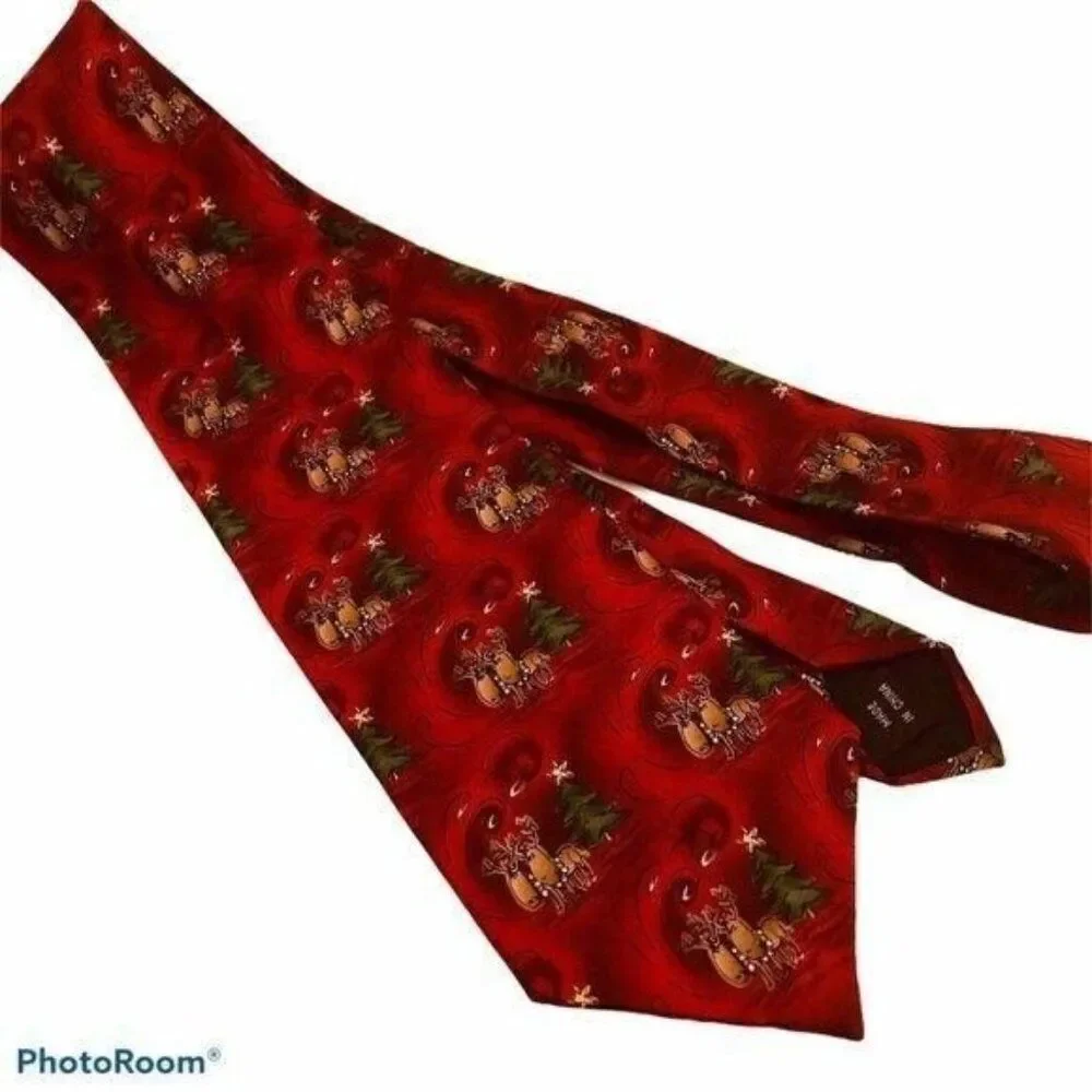 #3019 J Garcia Christmas silk necktie 57 X 4